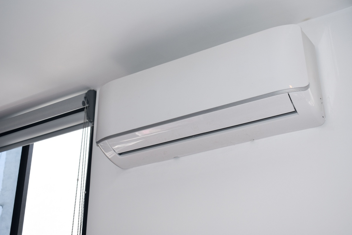 An indoor unit for a ductless mini split system that is mounted on the wall